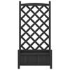 Vidaxl Planter with Trellis, Black, Solid Fir Wood
