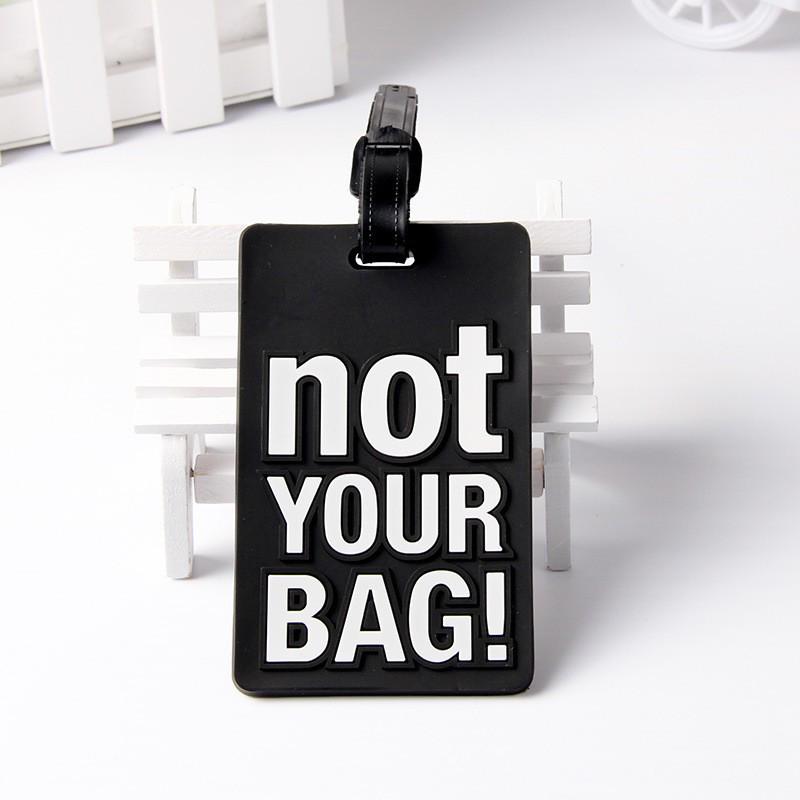 3D Letter PVC Luggage Tag with Boarding Pass Lanyard for Suitcases