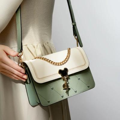 High-end Small Square Bag Cowhide Women's Bag  New Versatile Fashion Shoulder Messenger Bag Casual