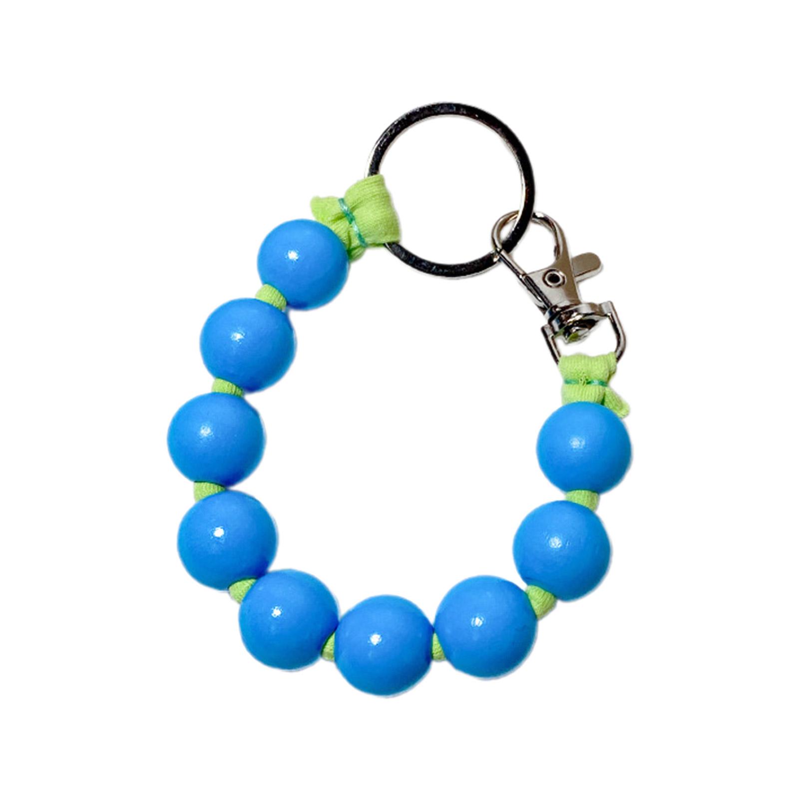 

Конфетный цвет, подвеска из бусин для мобильного телефона, ручная работа, шнурок для телефона, милые разноцветные бусины, брелок для ключей, брелок в корейском стиле L синий