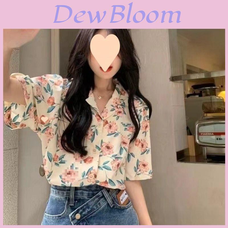 French Floral Shirt With Modale Fabric For Summer Casual Wear