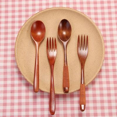 Natural Handmade Rice Utensil Cereal Kitchen Supplies Tableware Spoon Fork Dinnerware Sets