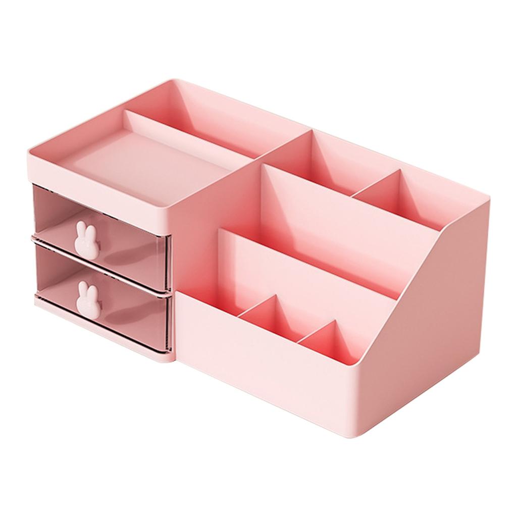 Desktop Transparent Cosmetics Storage Box Desktop Organizer With Drawers Pen Holder Stationary Storage Rack For  Desks