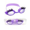 Kids Swim Goggles with Eyelashes Waterproof No Leakage Anti-Fog UV Protection Clear Lens Boys Girls Silicone Swimming Goggles with Lashes