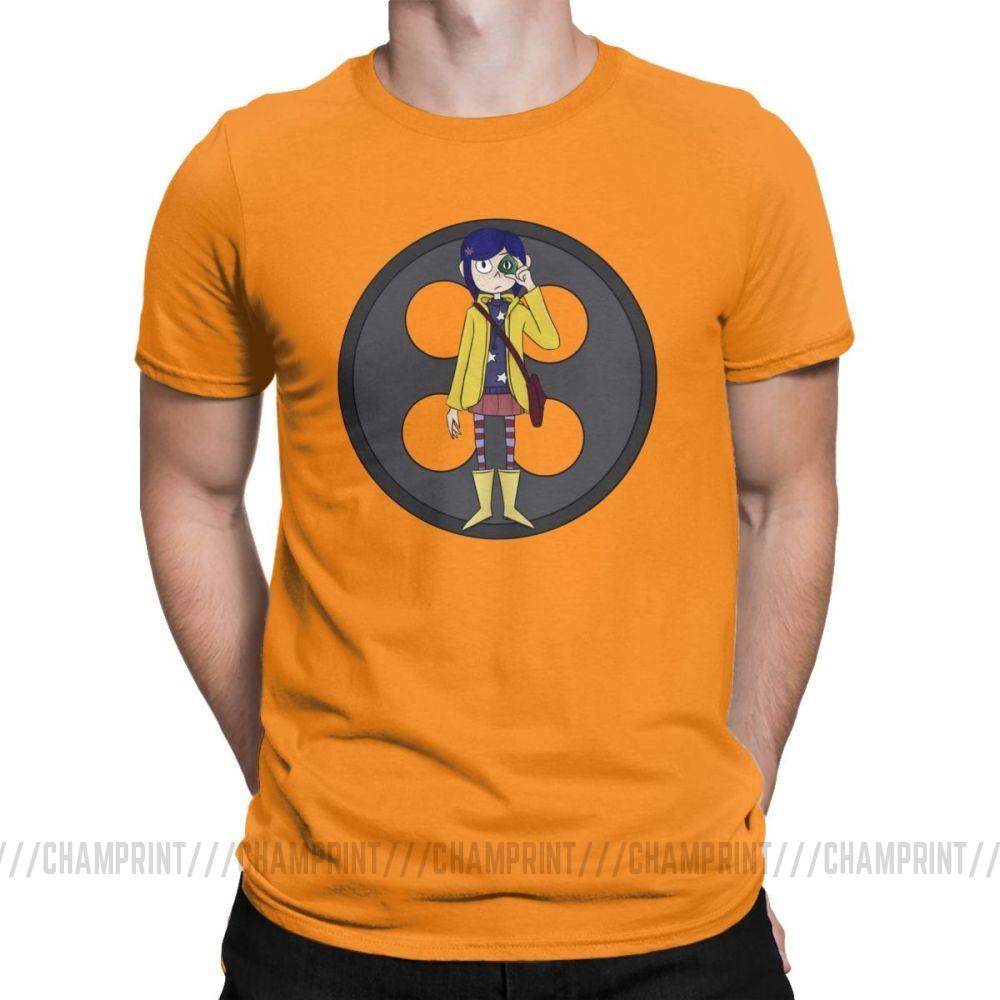 Coraline Men S T Shirts Coraline Button Eyes Leisure Cotton Short Sleeve Tees Crew Neck T