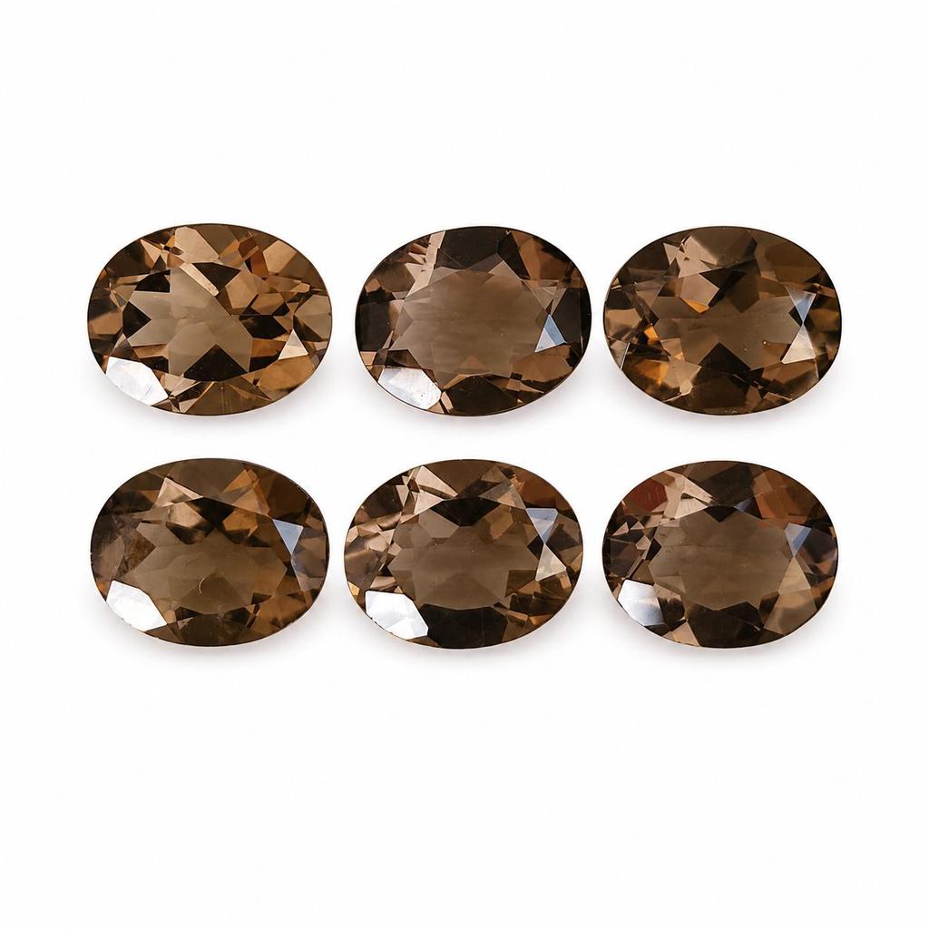 Smoky Quartz Gemstone, Oval Faceted Calibrated Stone, November Birthstone for Jewelry Making