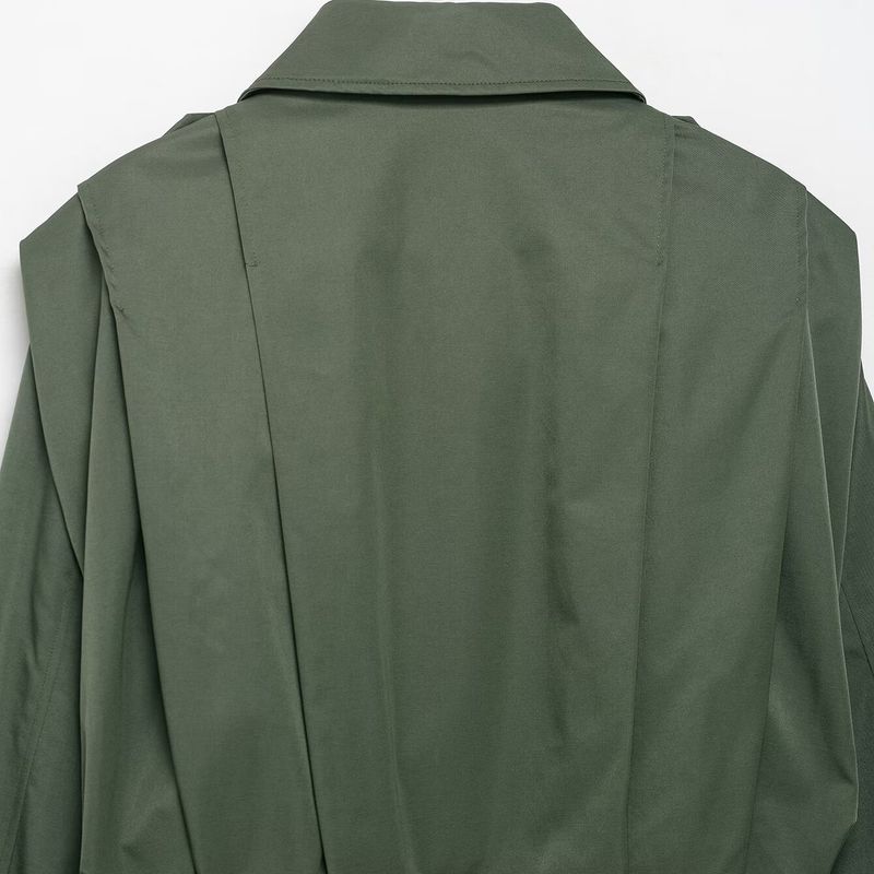 Kaslead New Women Clothes Western Style Fashion Pocket Pleated Strap Decoration Outerwear 8091427 717