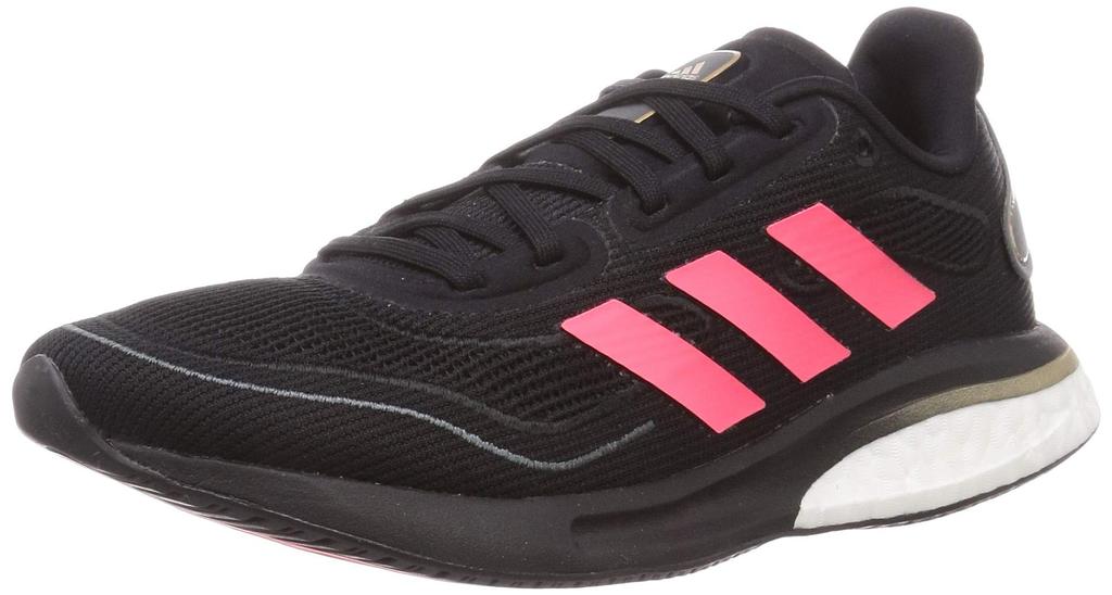 Adidas Supernova HJ156 Women's Running Shoes, Core Black/Signal Pink/Copper Metallic (FV6022), Size 24.0 cm