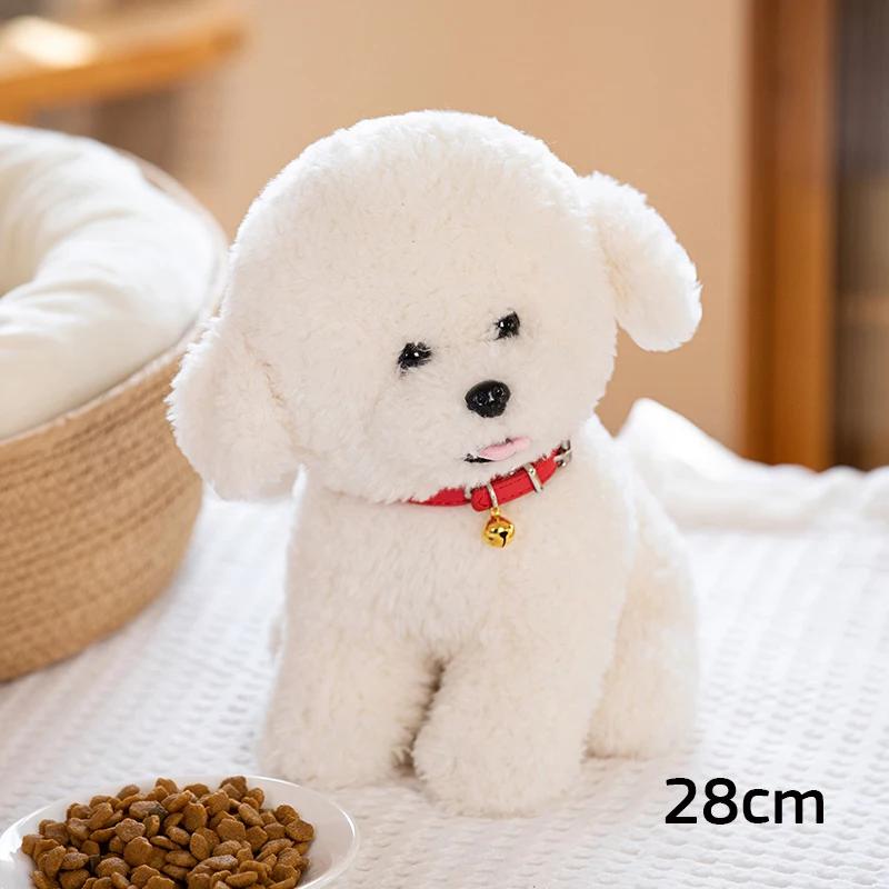 22/28/48CM Simulation Bichon Dog Frise Plush Toys Lovely Puppy Dolls Stuffed Soft Accompany Animal Birthday Xmas Gifts For Kids