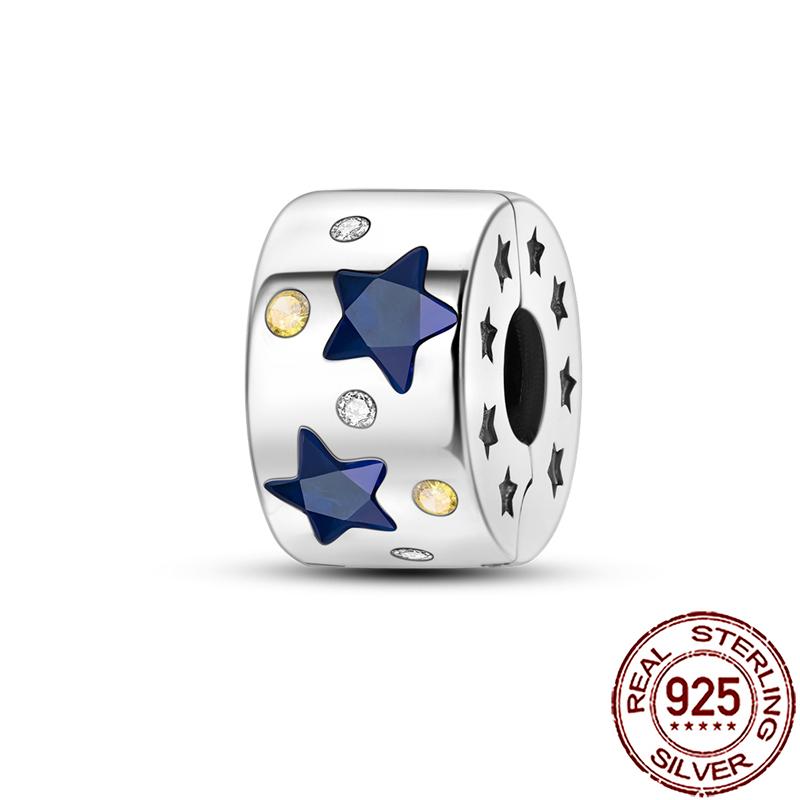 Charms Copper Moon Star Night Sky Galaxy Celestial Dangle Beads Fit Snake Chain Bracelet Necklace Women Diy Jewelry