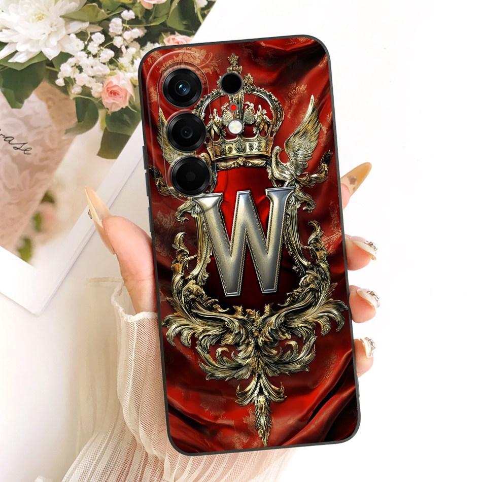 For Tecno Camon 50 4G 2026 Feather Crown Initial Letter Phone Case For Tecno Camon50 4G CN5 Soft Silicone Covers Bumpers