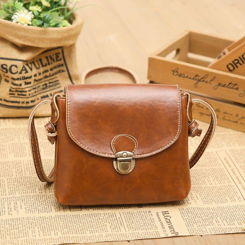 

Xiaosen Retro Light Walk Student Shoulder Small Lether Bag Light brown