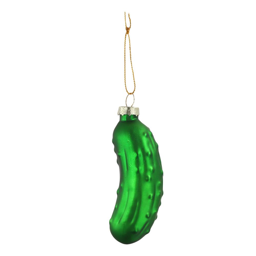 

Christmas Pickle Ornament Tradition Decor, Glass Blown Green Cucumber Craft Pendant Tags With Rope For Christmas Tree Home Decor