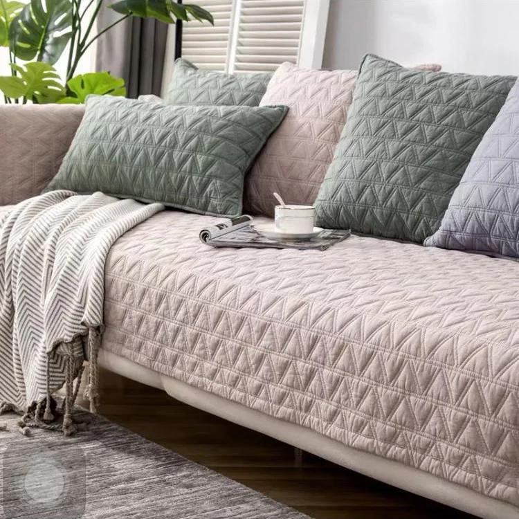 New Soild Color Sofa Covers Towel Soft Washed Cotton Fabric Art Couch Cover For Living Room Bay Window Pad L-shaped Sofa Decor