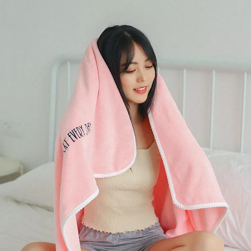 Adult's Bath Towels Super Absorbent Non-shedding Thicker Towels Baby Household Wraps Quick-dry Bath Towels Body Wrap Solid Color Towels for Bathroom