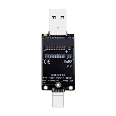 Two Header M.2 To USB A/USB C 2230 Solid Disk Enclosure Adapter Double Interfaces JMS583 10Gbps For Professional