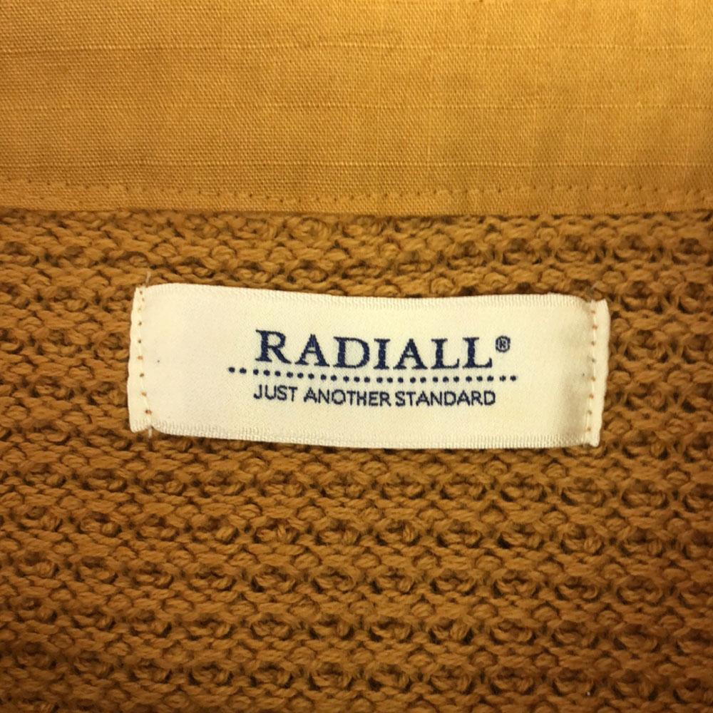RADIALL Made In Japan Long Sleeve Lace Up Sweater M Yellow Cotton Knit Men's Used