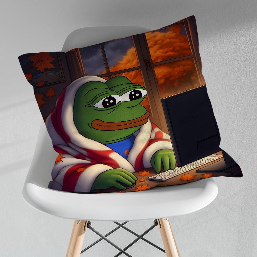 Funny Art PPepe The Frog Throw Pillow Case Living Room Sofa Cushion Cover For Home Bedroom Decoration Protector