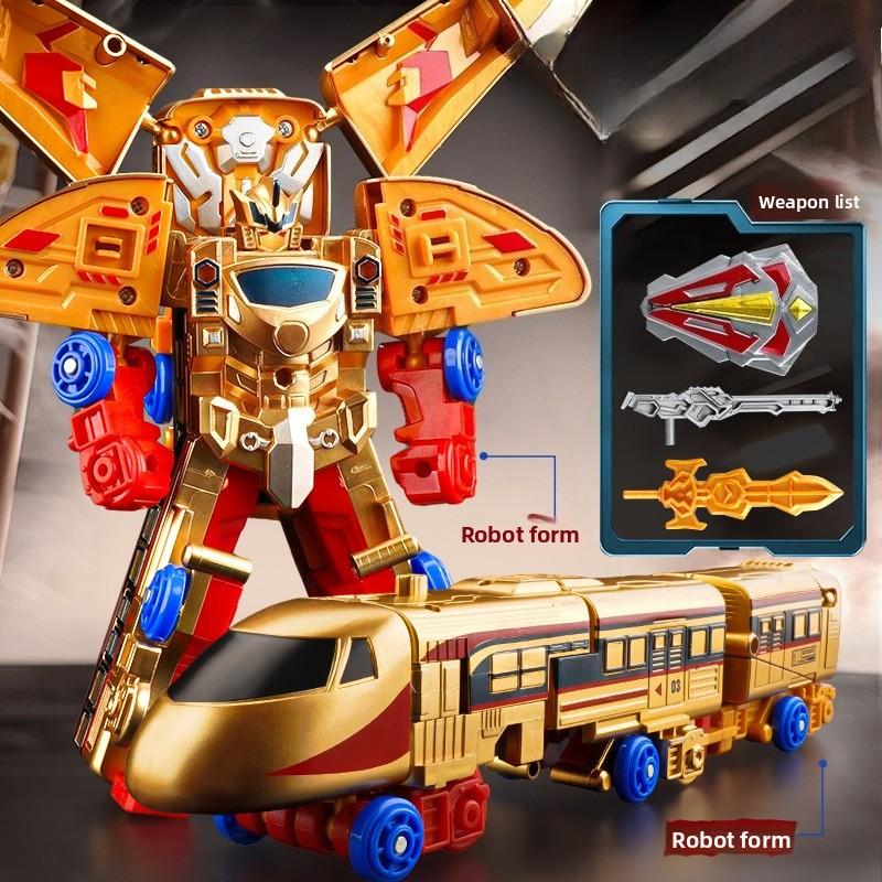 Деформирующийся поезд Высокоскоростной поезд Модель Фигурка Действия Детский Подарок на День Рождения