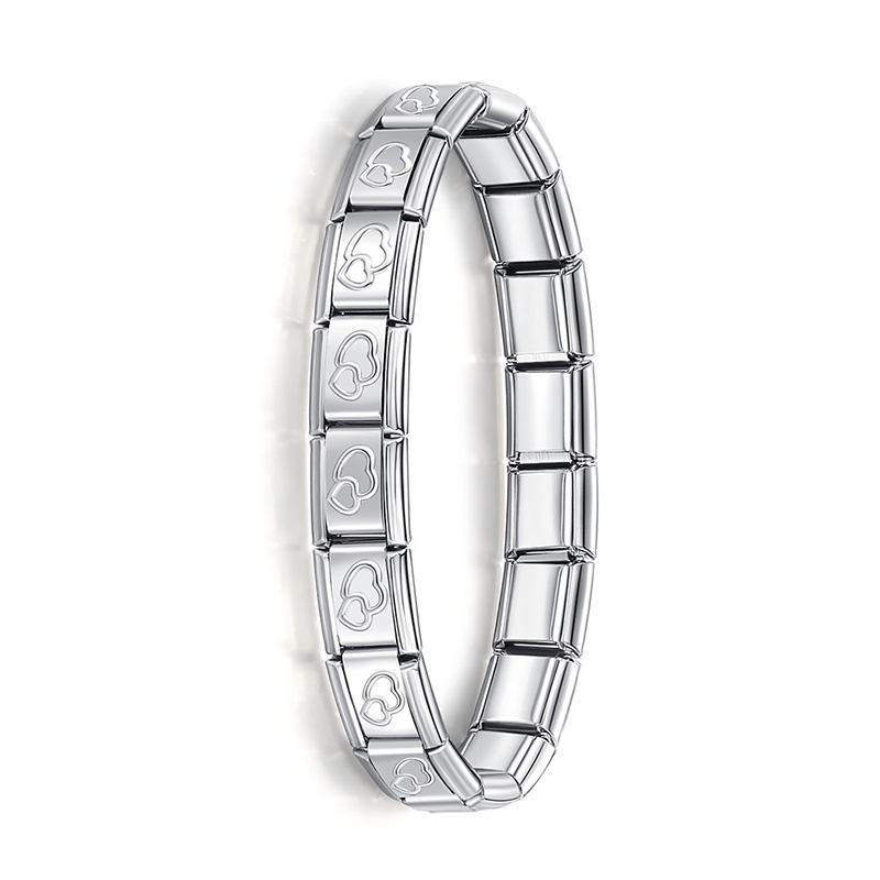 

Hapiship новые женские ювелирные изделия, итальянский эластичный браслет шириной 9 мм, модный браслет из нержавеющей стали ST- 17.5cm