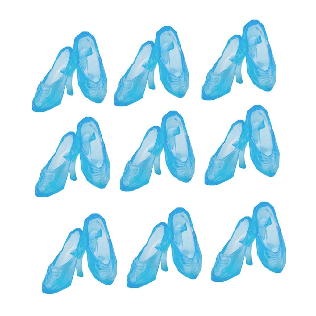 Alasum 30 Pairs Mini High Heel Shoes Set for Dolls, Crystal-Like Plastic, Dollhouse Decoration, 3.00 X 1.50 X 1.00 Cm, Miniature Shoes for Girls, Toy