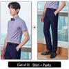 Unisex Long Sleeve Workwear Uniform for Hotel and Bank Employees - Spring/Fall Style Shirt Set