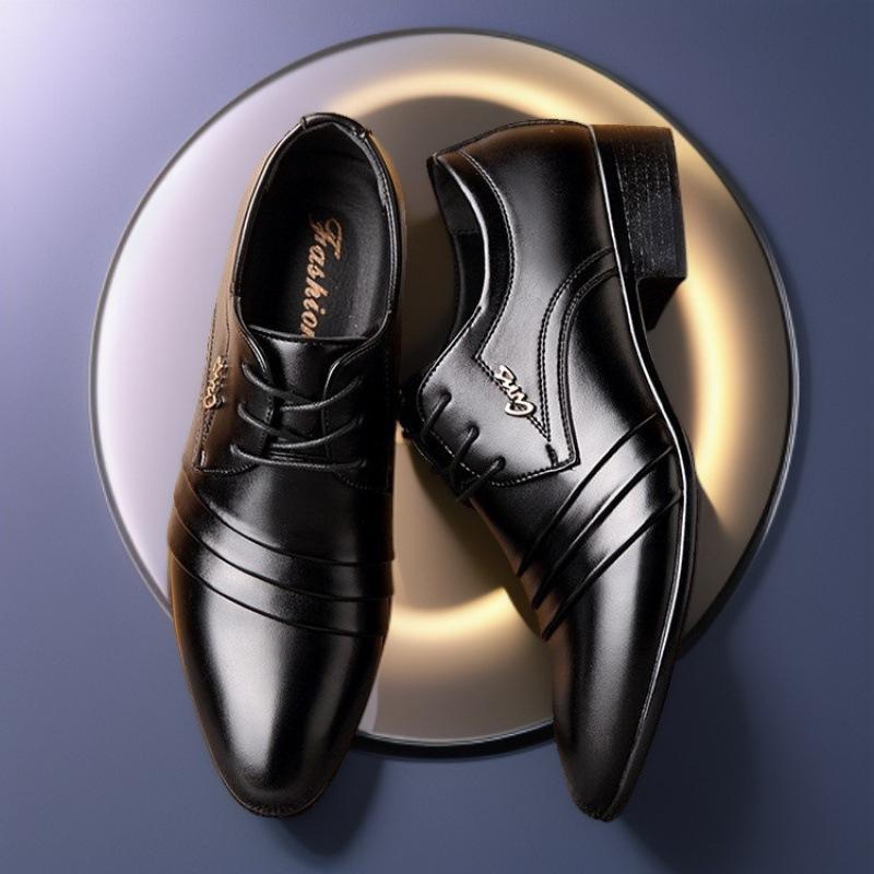 2024 autumn new leather shoes men's large size business dress one pedal British pointed office shoes men