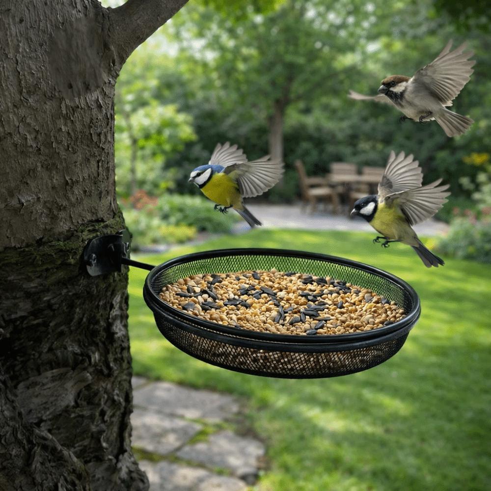 Wall Mounted Bird Feeding Tray Large Capacity Wild Bird Feeder Outdoor Bird Feeder  Wall Hanging
