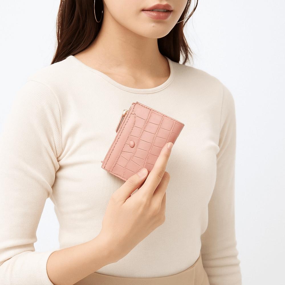 Waterproof Crocodile Pattern Wallet Short Multiple Card Holder PU Leather Coin Purse  School