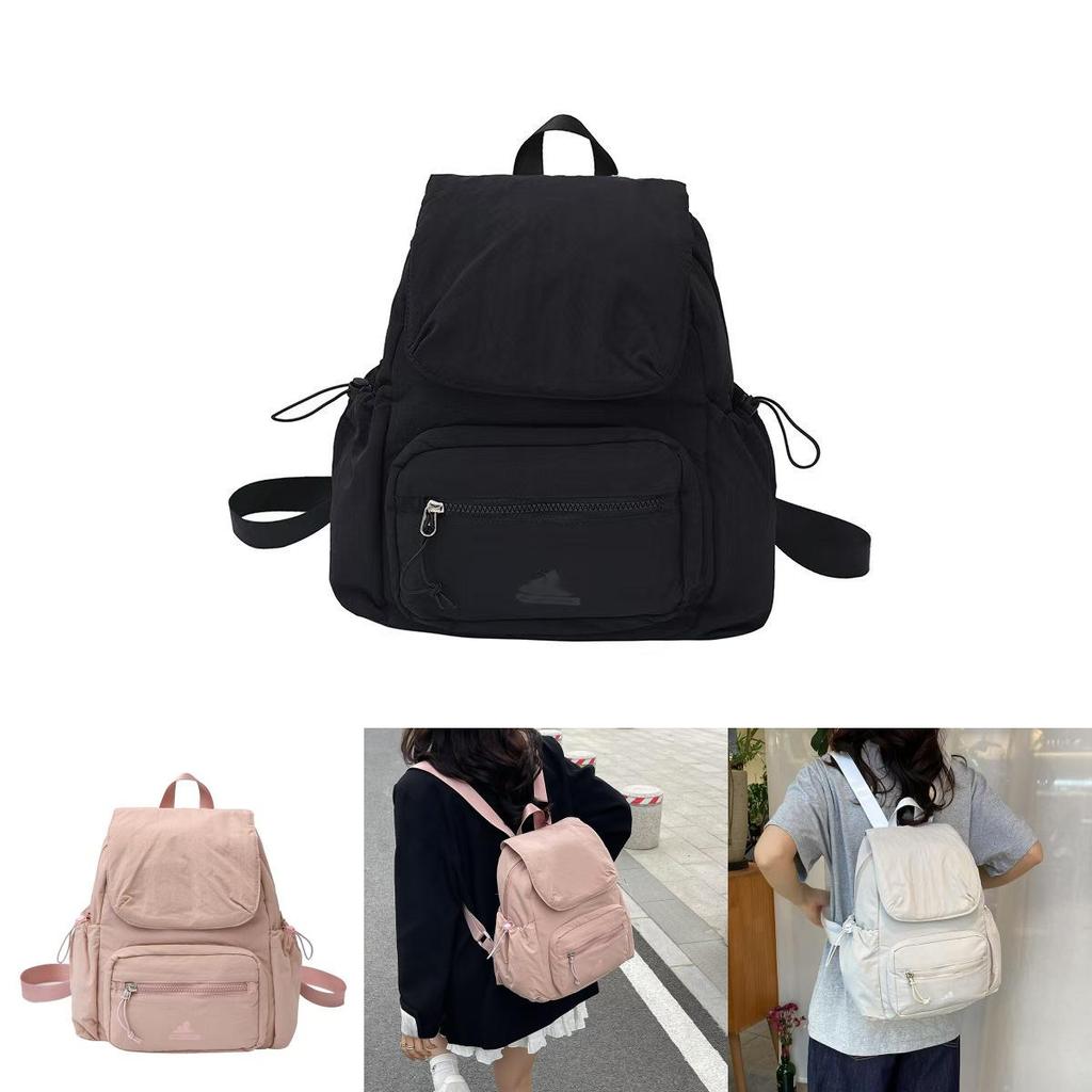 Nylon Casual Solid Color Backpack With Laptop Compartment For Men And Women