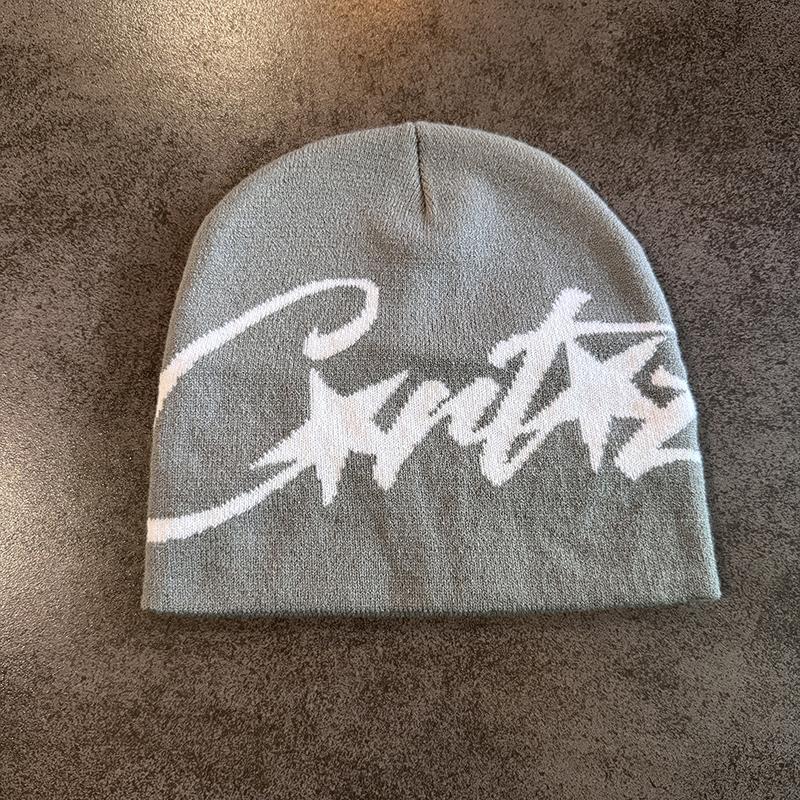 Street Letter Contrast Color Wool Knitted Hats Autumn Winter Warm Y2K Hip Hop Cap Accessory