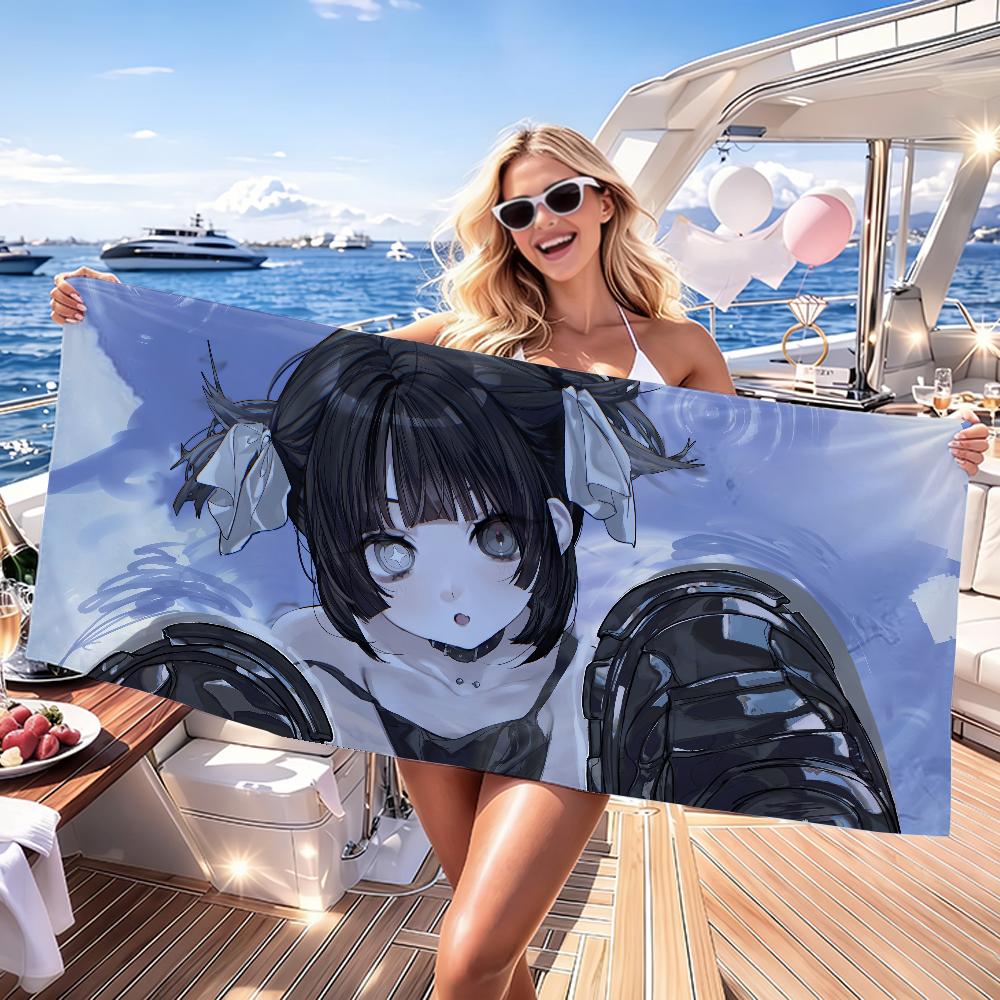 Art Anime Heterochromia Girls Towel Quick Dry Absorbent Beach Towel for Sports, Fitness, Swimming and Outdoor Activities