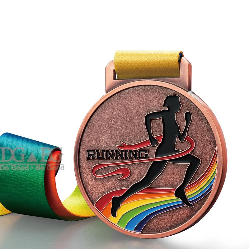 Running Runner Gold Medals Trophy Award With Neck Ribbons Express Medal Various Souvenir School Sports Prize Gift Custom Made