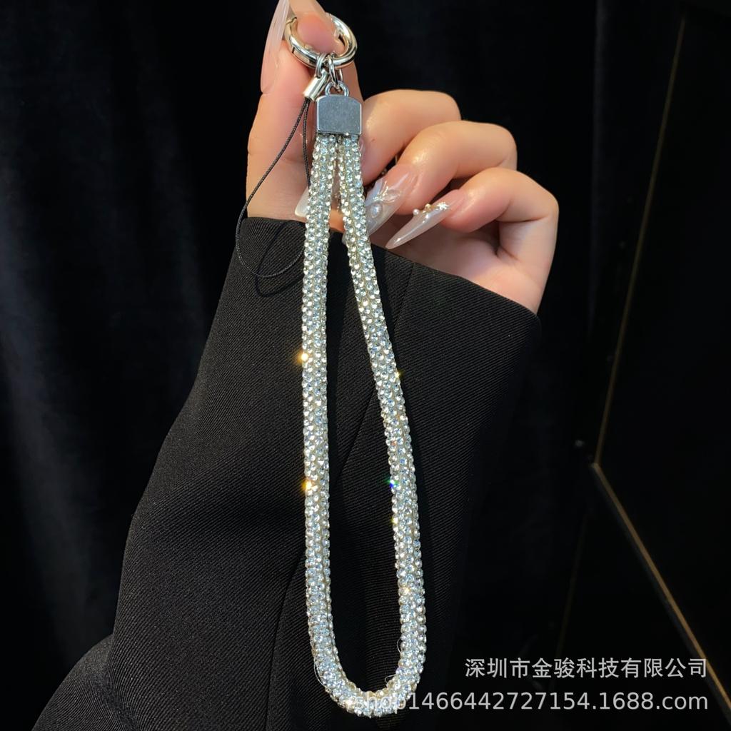 Phone Lanyard Colorful Dopamine Rhinestone Phone Chain Wrist Style High-End Fashion Versatile Hanging Decoration Wholesale