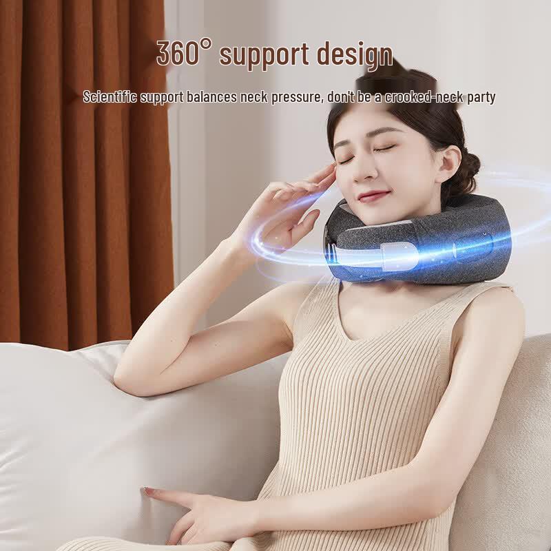 Jiancheng U-shaped Vibrating Massage Neck Pillow CN Plug (adapter Included)