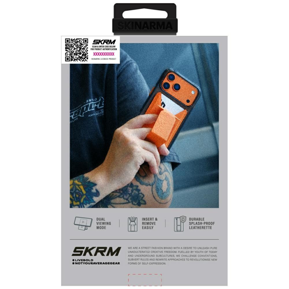 Portfel Skinarma Kado Haxa Magnetic      Cardholder Grip Stand pomarańczowy