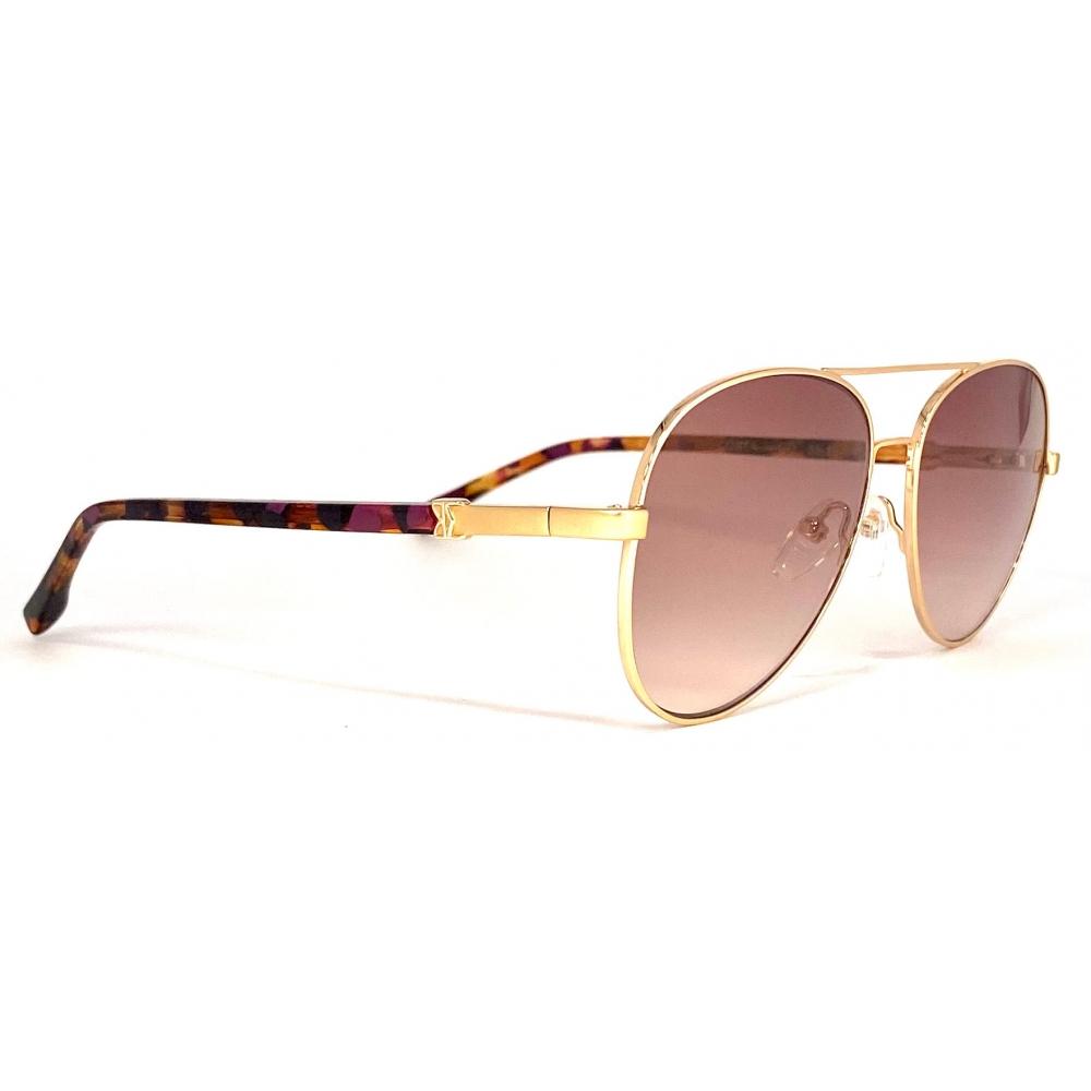 

Bruno Magli Costa Sunglass in Silver gold rose amber