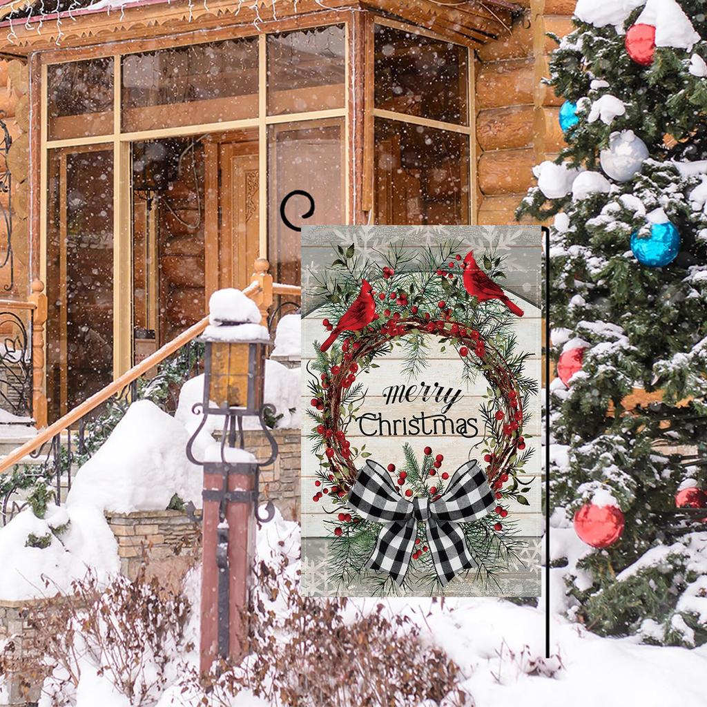 Christmas Garden Flag Merry Christmas Decoration for Home 2025 Navidad Natal Xmas Ornament Outdoor Yard Banner New Year Supplies