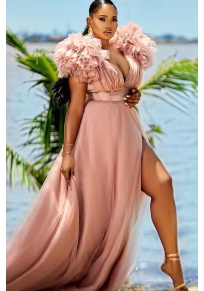 European & American Plus Size Mesh Hem Dress