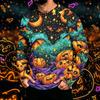 Men's Long Sleeve Hoodie with Sun Halloween Print Pullover