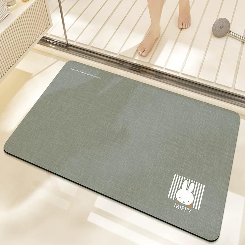 Miffy Collaboration Soft Diatomaceous Earth Mat Bathroom Bedroom Toilet Door Mat Water-Absorbent Non-Slip Household Foot Mat