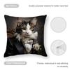 Renaissance Royal Cat Funny Pillow Case Sofa Living Room Bedroom Double-Sided Printing Square Cushion Nap Time Pillow Case