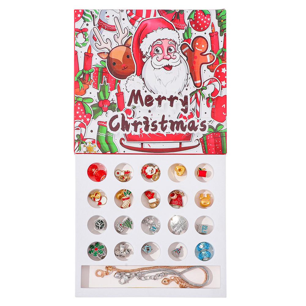 Christmas Bracelet Diy Water Crystal Beads With Zinc Alloy Charms For Kids Holiday Gift
