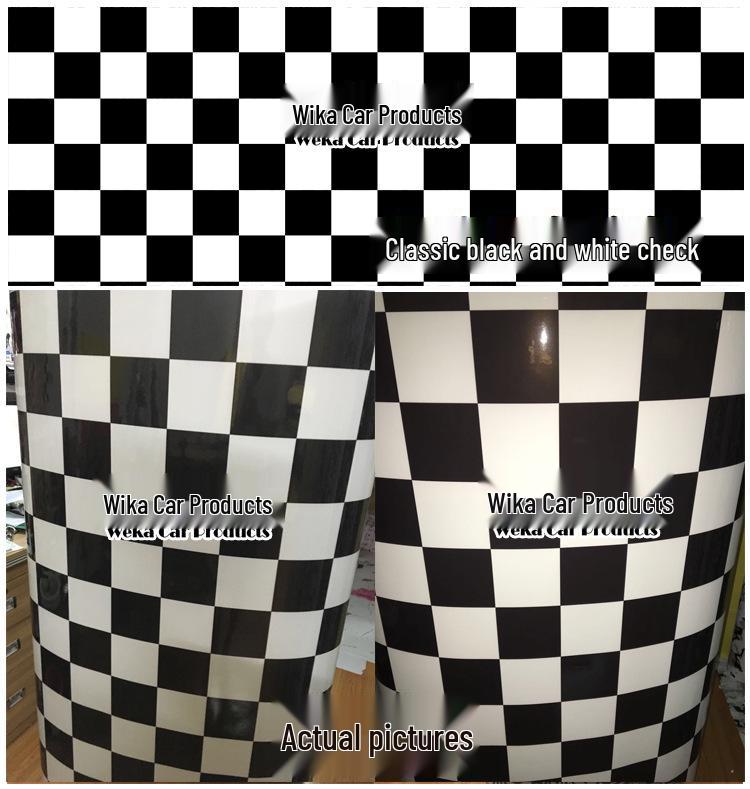 Black & White Zebra Checkered Car Camouflage Wrap Film
