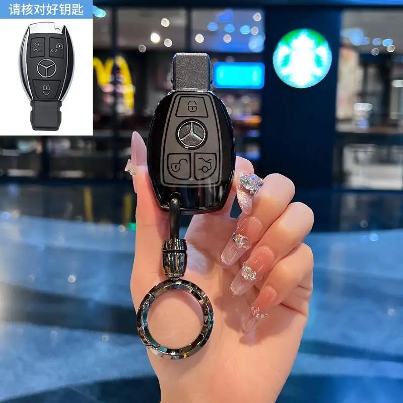 TGM3   Female Key Case for Mercedes Benz CLS CLA GL R SLK AMG A B C S Class 3 Button Remote Car Key Cover Holder Keychain Accessories