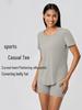 Women's Spring-Summer Yoga Short Sleeve T-shirt - Casual, Breathable, Loose-Fit for Running and Fitness