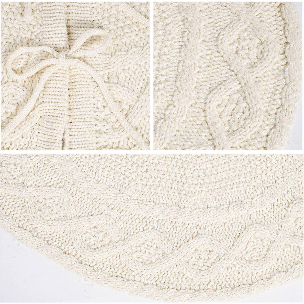 36 Zoll geflochtener Weihnachtsbaumrock, gestrickter Weihnachtsbaumrock, plissierter Weihnachtsbaumrock, Weihnachtsfeier-Dekoration, Geschenk-Baumrock