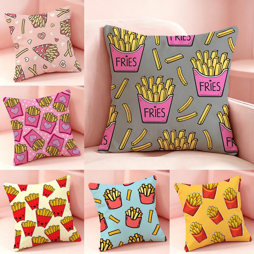 French Fries Cushion Cover Pillow Short Plush Pillow Cute Simple Style For Living Room Bedroom Birthday Gift