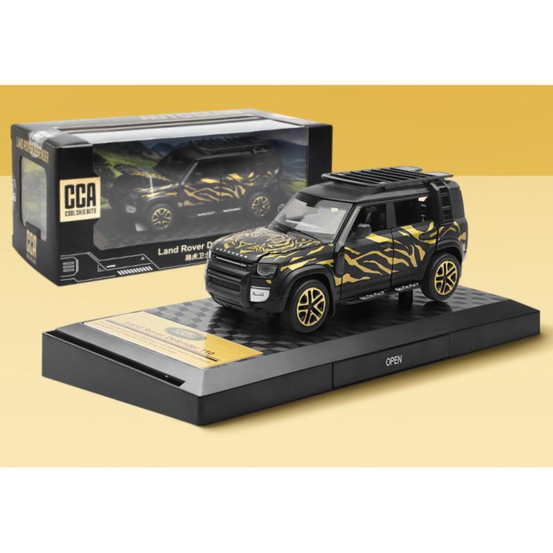 1/32 Scale Land Rover Defender 110 Diecast Car Model Toy, Pull Back Toy Vehicle with Sound and Light for Kids Toddler Boys Girls Gift Collection
