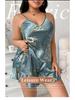 Plus Size European & American Ice Silk Print Pajamas - Fashionable Casual Homewear for Women